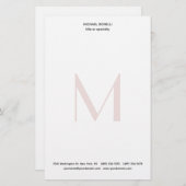 プロフェッショナルプレーンモダンミニマルモノグラムのリスト 便箋 (正面/裏面)
