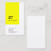 プロフェッショナルプレーンモダンミニマル黄白 名刺 (正面/裏面)