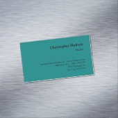 プロフェッショナルプレーン不動産仲介業者実在エテートティール（緑がかった色）ブルー マグネット名刺 (インサイチュ)