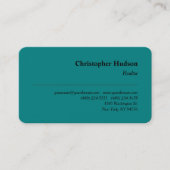 プロフェッショナルプレーン不動産仲介業者実在エテートティール(緑がかった色)ブルー 名刺 (正面)