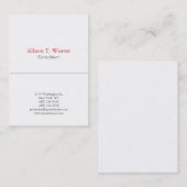 プロフェッショナルプレーン垂直シンプル白ユニーク 名刺 (正面/裏面)