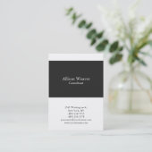 プロフェッショナルプレーン垂直ダークグレーユニーク白 名刺 (スタンド正面)