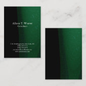 プロフェッショナルプレーン緑の黒の背景ユニーク 名刺 (正面/裏面)