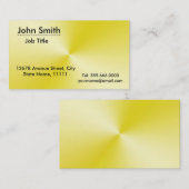 プロフェッショナルプレーン黄色の放射状メタリックルック 名刺 (正面/裏面)