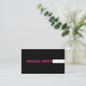 プロフェッショナルプレーン黒モダンホットピンク 名刺 (スタンド正面)