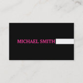 プロフェッショナルプレーン黒モダンホットピンク 名刺 (正面)