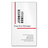 プロフェッショナルプレーン・ミニマルモダントレンディー マグネット名刺 (正面縦)