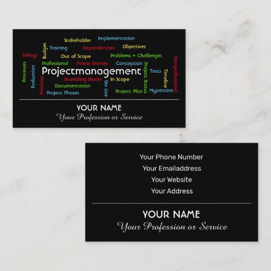 プロフェッショナルプロジェクト管理とコンサルティング業務 名刺 (正面/裏面)