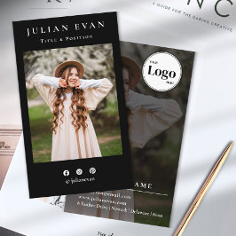 プロフェッショナルプロフィール写真黒写真 名刺