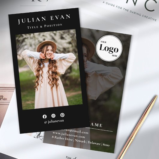 プロフェッショナルプロフィール写真黒写真 名刺