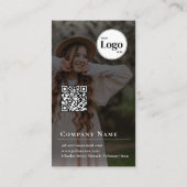 プロフェッショナルプロフィール写真黒写真 名刺 (裏面)