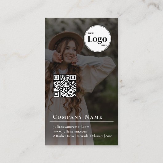 プロフェッショナルプロフィール写真黒写真 名刺 (裏面)