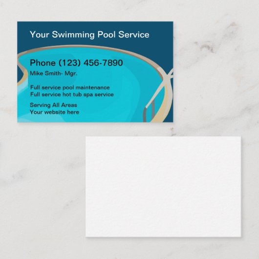 プロフェッショナルプール及びスパサービス 名刺 (正面/裏面)