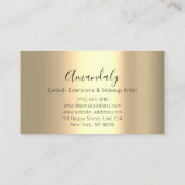 プロフェッショナルヘアアイラッシュメイクアップアーティスト金ゴールドルクス 名刺 (裏面)