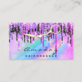 プロフェッショナルヘアサロンゴールデンシザーズピンク 名刺 (正面)