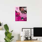 プロフェッショナルヘアサロンサービス写真を追加ピンク ポスター (ホームオフィス)