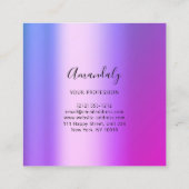 プロフェッショナルヘアサロンメイクアップラッシュパープルピンク スクエア名刺 (裏面)