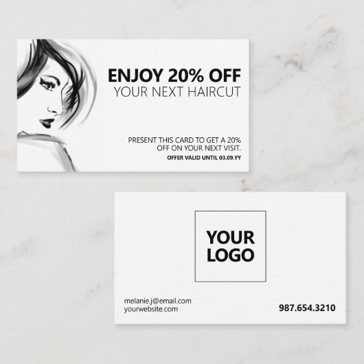 プロフェッショナルヘアサロン – サンキューディスカウントカード 割引カード (正面/裏面)