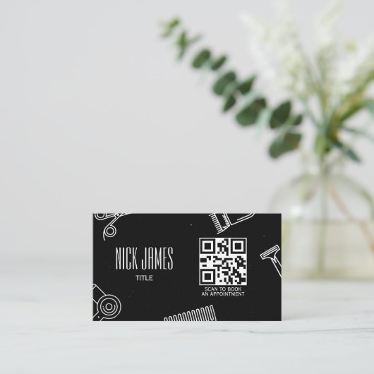 プロフェッショナルヘアサロンQRコードで予約 名刺 (スタンド正面)