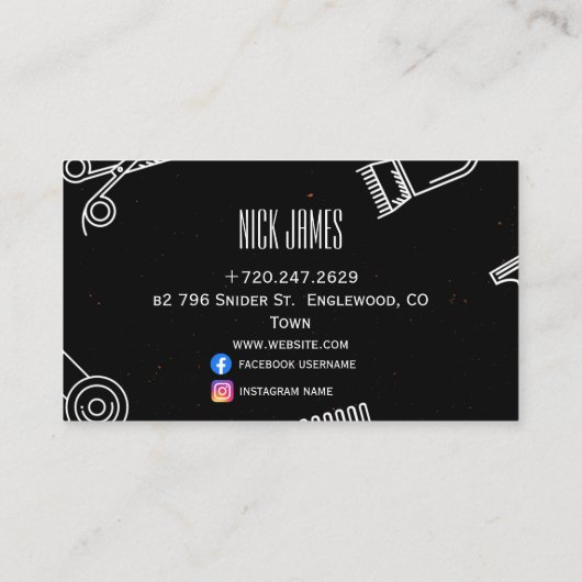 プロフェッショナルヘアサロンQRコードスキャンしてブック 名刺 (裏面)