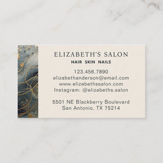 プロフェッショナルヘアスタイリスト美しいサロン 名刺 (裏面)