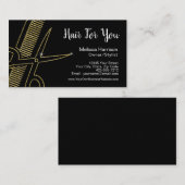 プロフェッショナルヘアスタイリスト金ゴールドグリッター鋏 名刺 (正面/裏面)