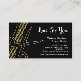 プロフェッショナルヘアスタイリスト金ゴールドグリッター鋏 名刺
