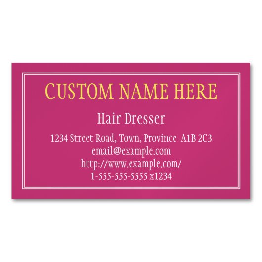 プロフェッショナルヘアドレッサー磁気名刺 マグネット名刺 (正面)