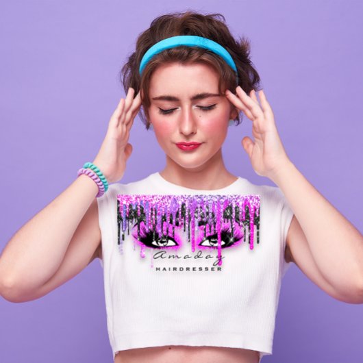 プロフェッショナルヘアメイク美しいサロンホットピンク 名刺