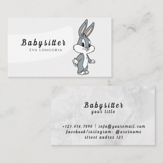 プロフェッショナルベビーシッターのサービス：信頼気に可能 名刺 (正面/裏面)