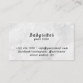 プロフェッショナルベビーシッターのサービス：信頼気に可能 名刺 (裏面)