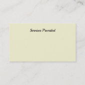 プロフェッショナルベビーシッターの名刺 名刺 (裏面)