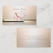 プロフェッショナルベーカリーツール金ゴールドストライプ花 名刺 (正面/裏面)