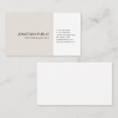 プロフェッショナルベージュホワイトプレエレガントイ芸術的ン 名刺 (正面/裏面)