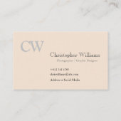 プロフェッショナルベージュミニマリストビジネスカード 名刺 (裏面)