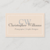 プロフェッショナルベージュミニマリストビジネスカード 名刺 (正面)