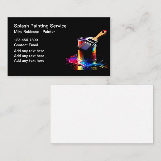 プロフェッショナルペイカラフルン絵を描缶 名刺 (正面/裏面)