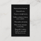 プロフェッショナルペットと家に座る犬と猫 名刺 (裏面)