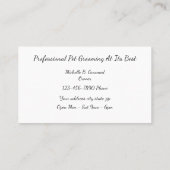 プロフェッショナルペットグルーミング 名刺 (裏面)
