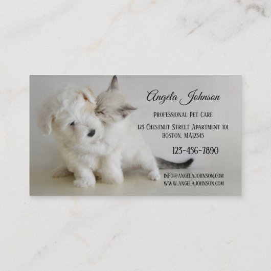 プロフェッショナルペットケアビジネスカード 名刺 (裏面)