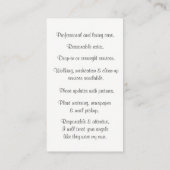 プロフェッショナルペットシッター毛皮ベビー名刺 名刺 (裏面)