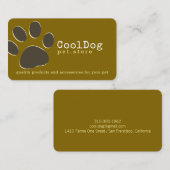 プロフェッショナルペットストア。犬クール 名刺 (正面/裏面)