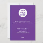 プロフェッショナルホリデーカード | ロゴとWebサイト シーズンカード (裏面)