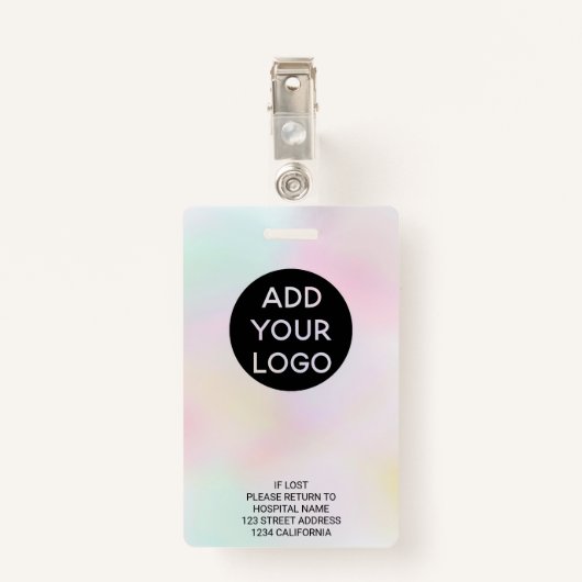 プロフェッショナルホログラフィックナースフォトロゴコード バッジ (裏面クリップ)
