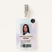 プロフェッショナルホログラフィックナースフォトロゴコード バッジ (正面クリップ)