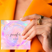 プロフェッショナルホログラフィックフローラQRコードロゴ スクエア名刺