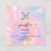 プロフェッショナルホログラフィックフローラQRコードロゴ スクエア名刺 (裏面)