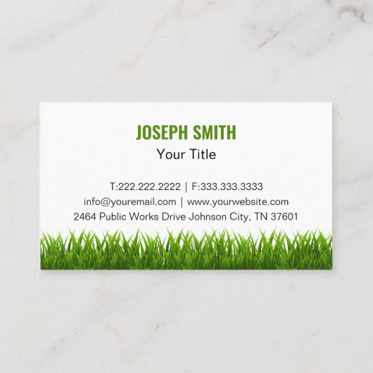 プロフェッショナルホワイトグリーングラスローンサービス 名刺 (裏面)