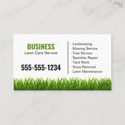 プロフェッショナルホワイトグリーングラスローンサービス 名刺 (正面)