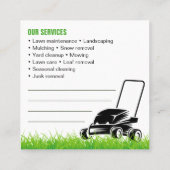 プロフェッショナルホワイトグリーン気にローン&造園 スクエア名刺 (裏面)